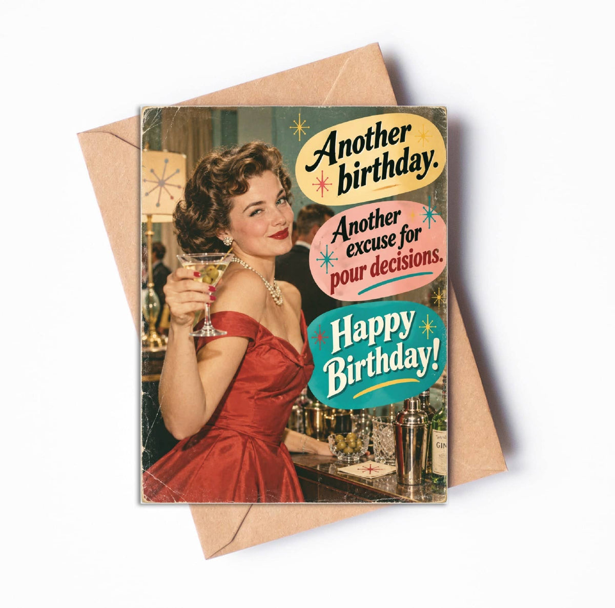 Funny Birthday Card – Pour Decisions
