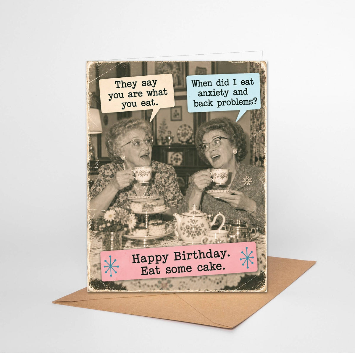 Funny Birthday Card – Eat Some Cake