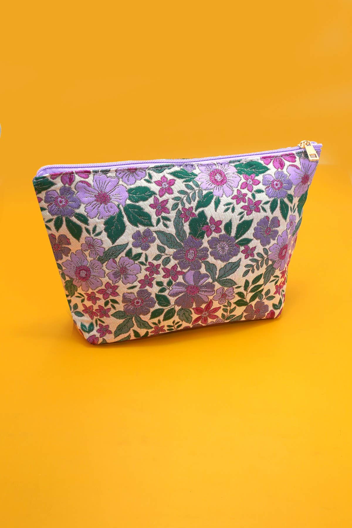 Embroidered Floral Makeup Pouch