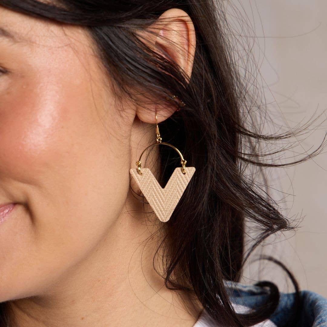 Sandstone Sutton Geometric Leather Hoop Earrings