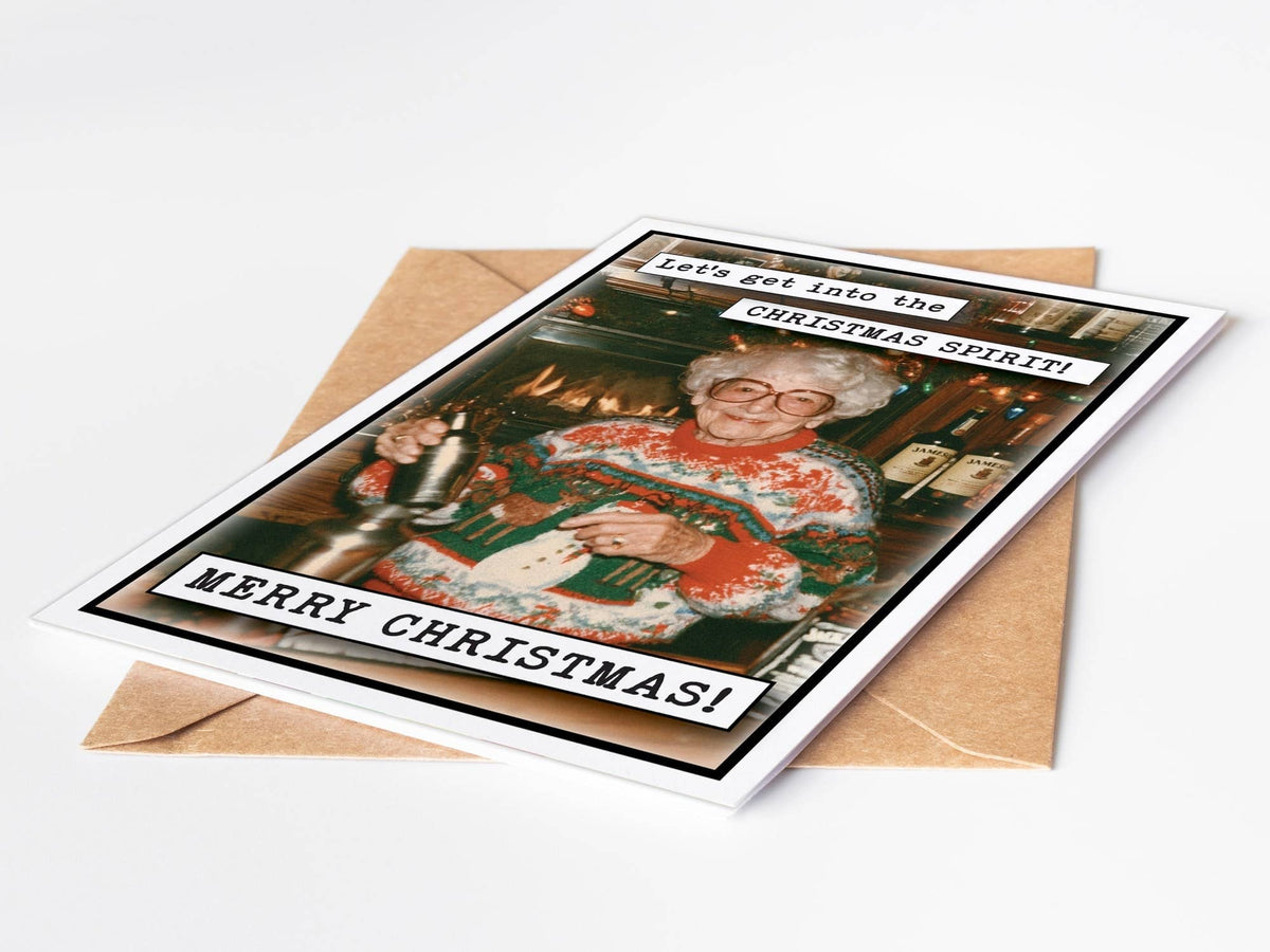 Funny Christmas Card – Grandma Drinks