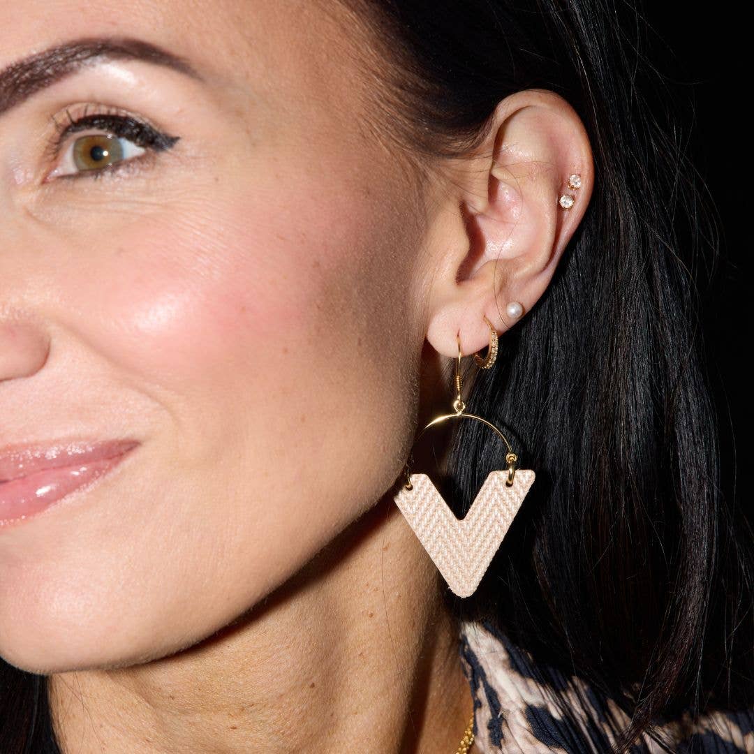 Sandstone Sutton Geometric Leather Hoop Earrings