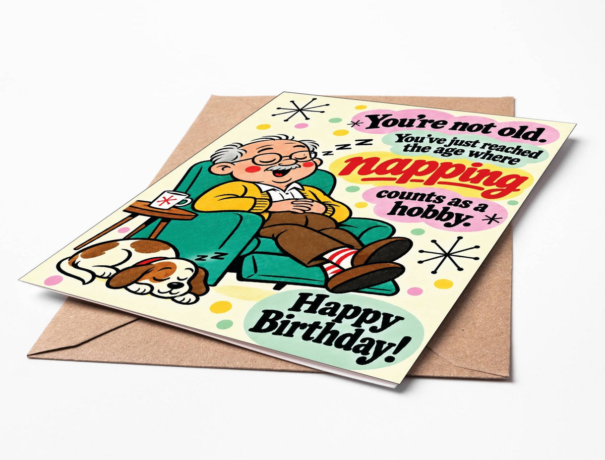 Funny Birthday Card – Napping Hobby