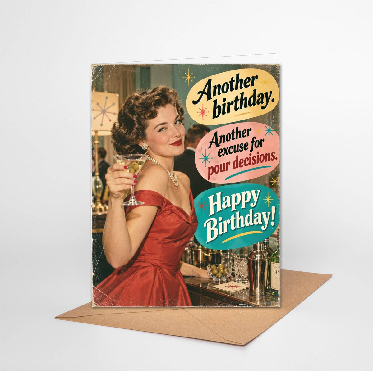 Funny Birthday Card – Pour Decisions