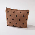 Corduroy Polka Dot Makeup Pouch