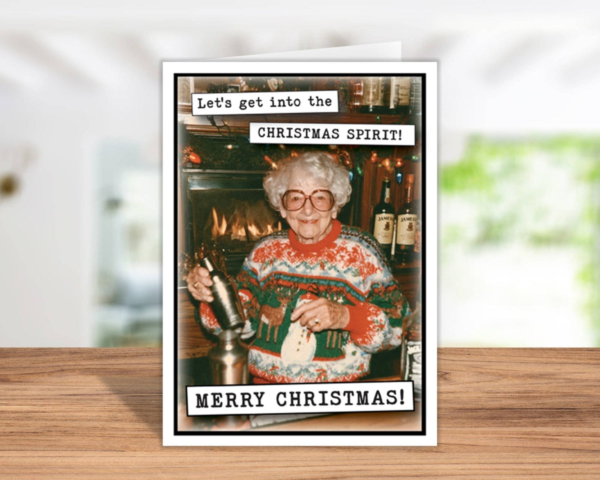 Funny Christmas Card – Grandma Drinks