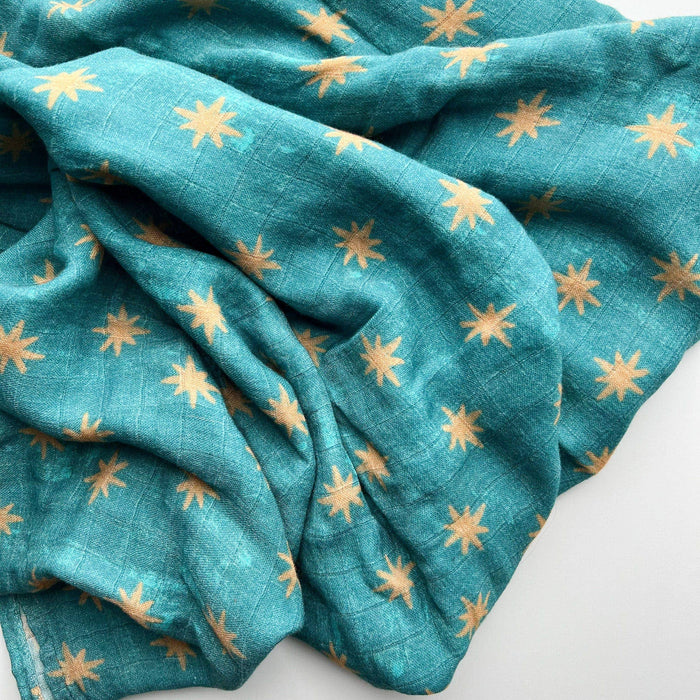 Guadalupe Stars Mantle - Catholic Baby Muslin Blanket Swaddle