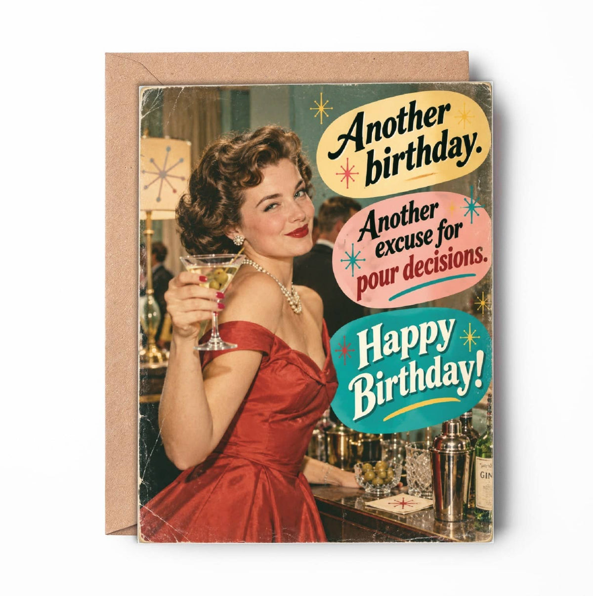 Funny Birthday Card – Pour Decisions