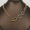Two-Tone Gold Chain Pendant Necklace