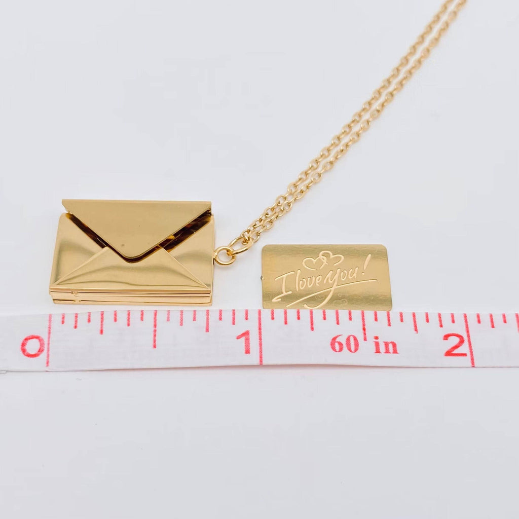 "I Love You" Envelope Locket Necklace