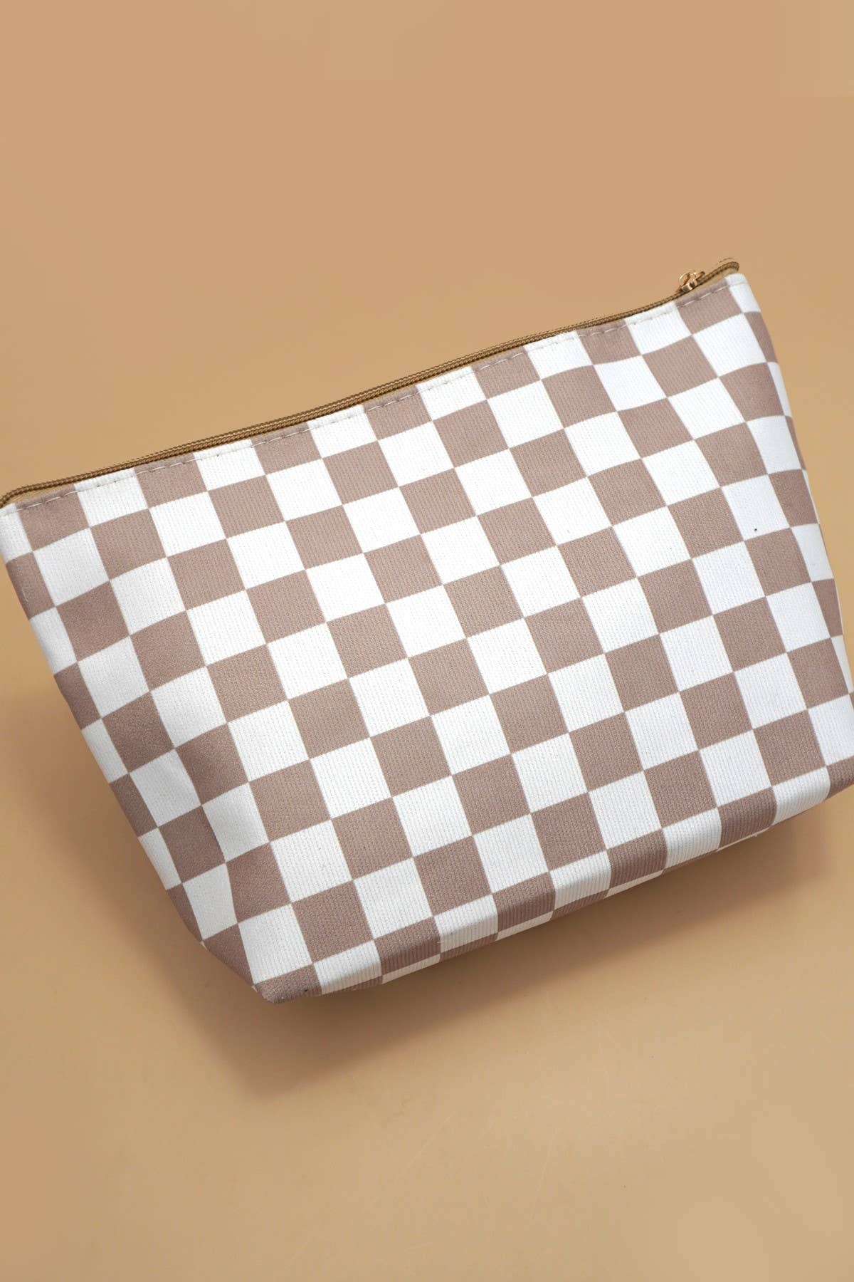 Gingham Check Makeup Pouch