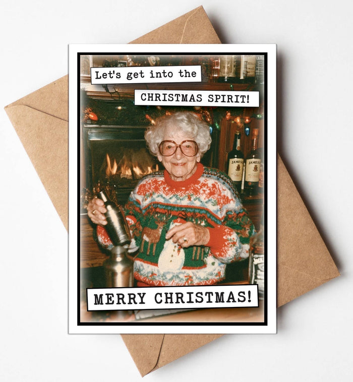 Funny Christmas Card – Grandma Drinks