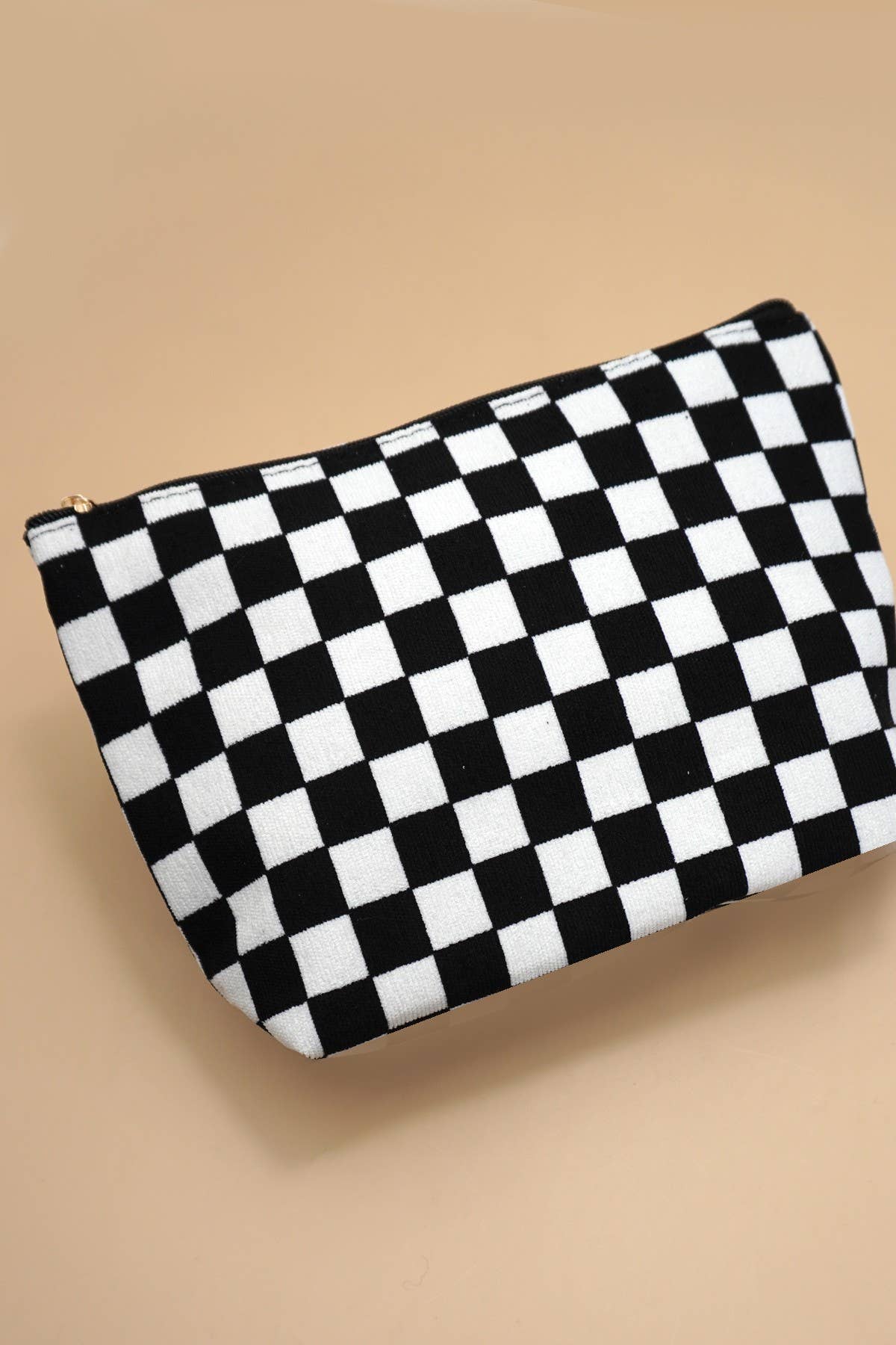 Gingham Check Makeup Pouch