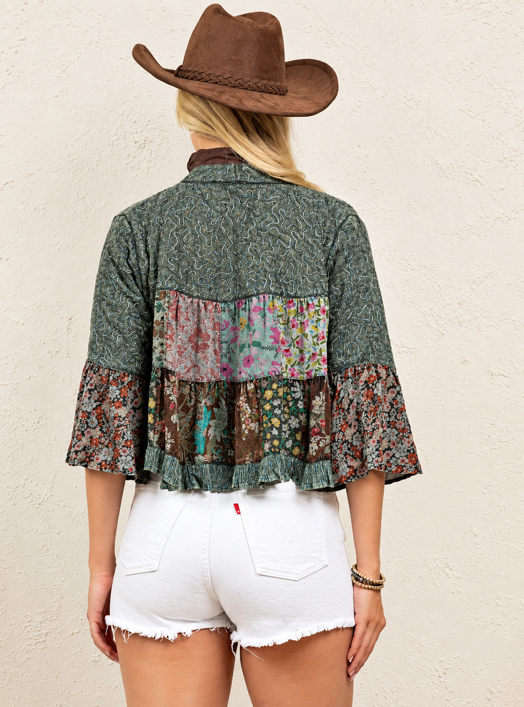 Boho Patchwork Floral Jacket back