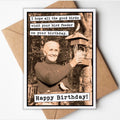 Vintage birthday card: I hope all the good birds visit your bird feeder on your birthday