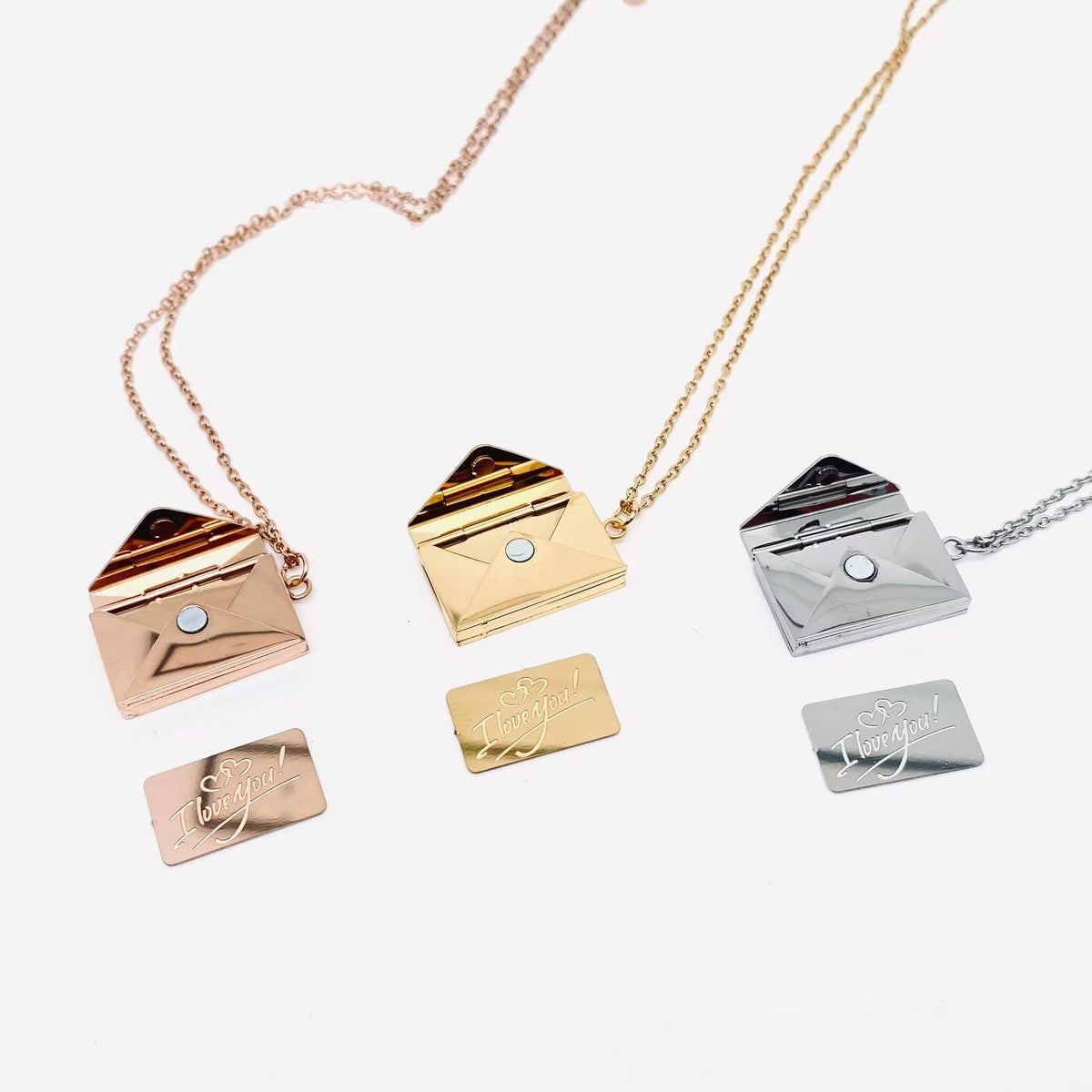 "I Love You" Envelope Locket Necklace
