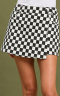 Black & White Checkerboard Skirt front