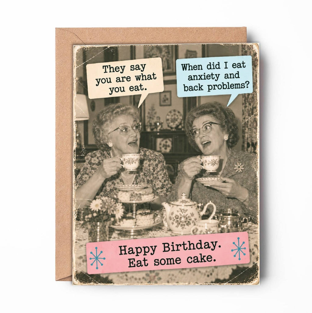 Funny Birthday Card – Eat Some Cake
