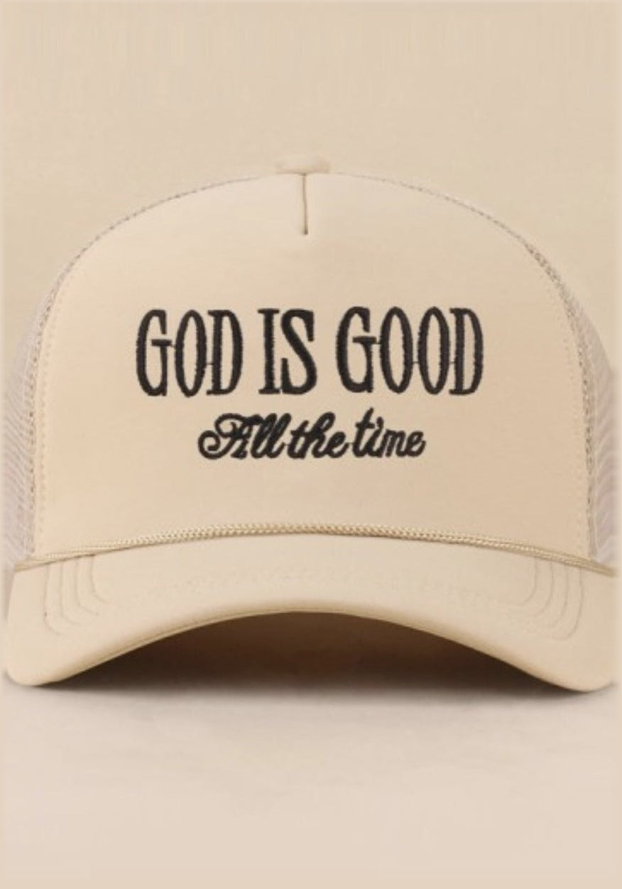 "God Is Good All The Time" Trucker Cap front