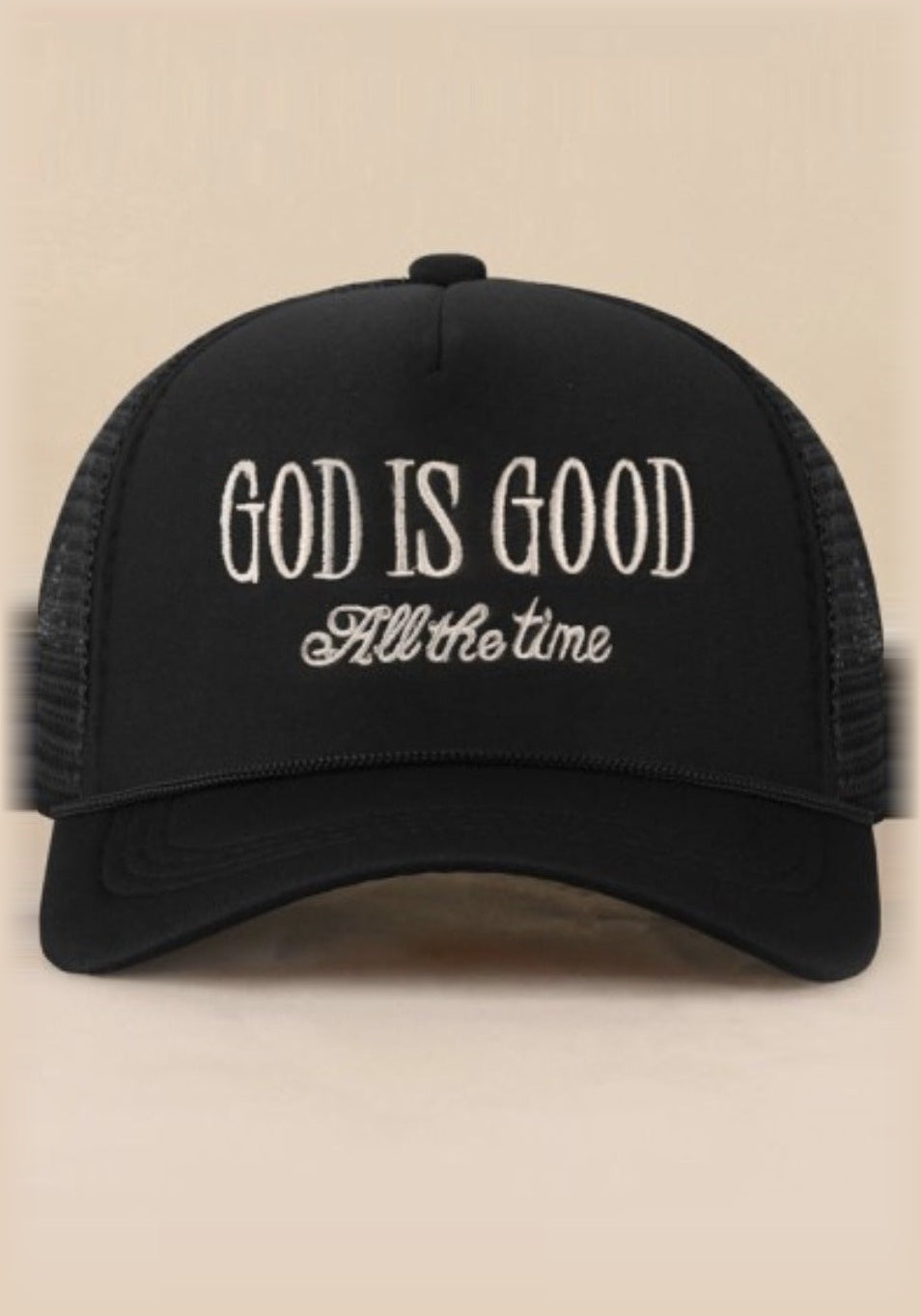 "God Is Good All The Time" Trucker Cap black