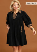 Leopard-Trim Shift Dress front