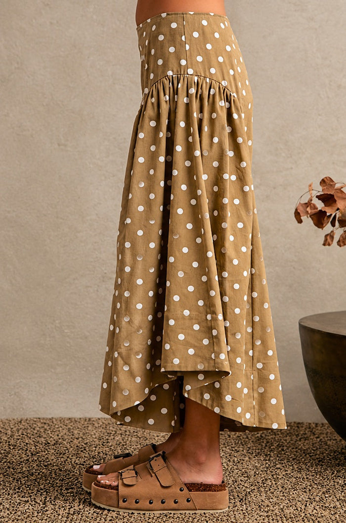 Tan Polka Dot Skirt